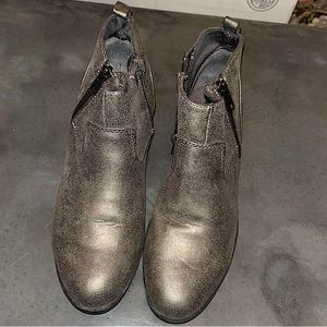 SO, Metallic Grey, Booties Size 8.5